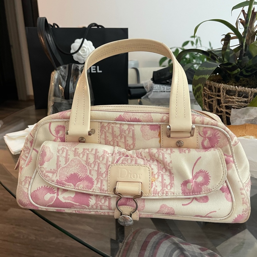 Vintage Dior monogram pink bag
